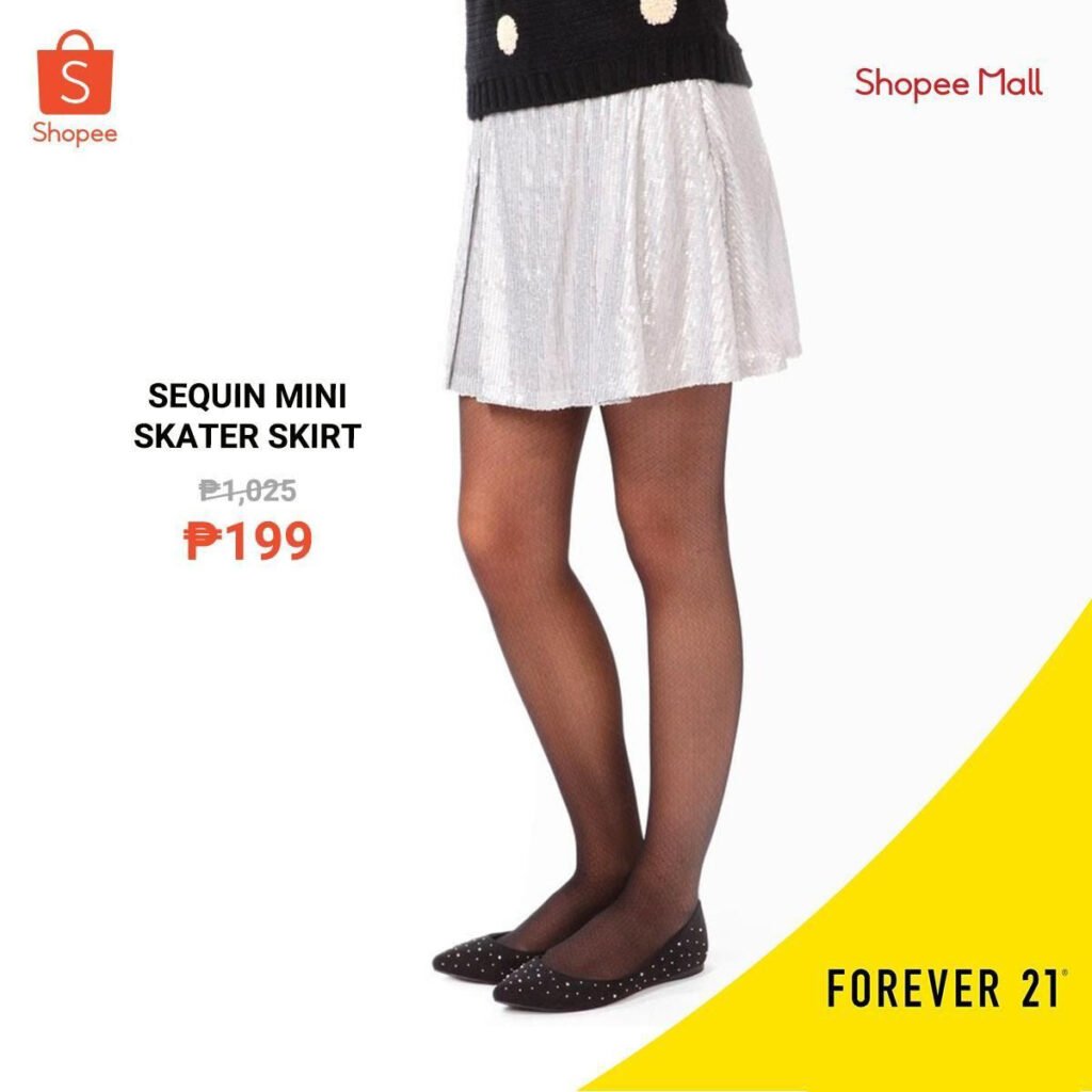 Shopee x Forever 21 - Sequin Mini Skater Skirt