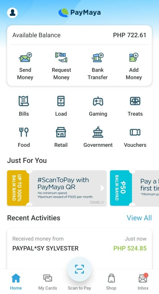 Transfer From Paypal To Paymaya - Recent Activities