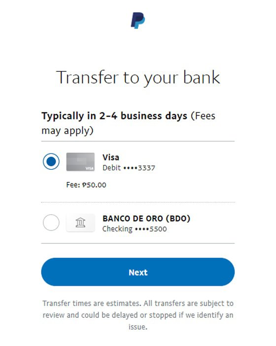 Transfer From Paypal To Paymaya - Transfer to your bank