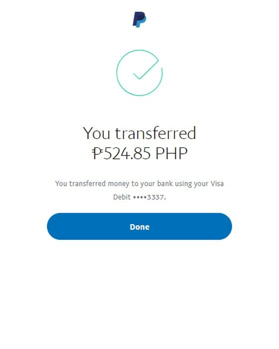 Transfer From Paypal To Paymaya - You transferred