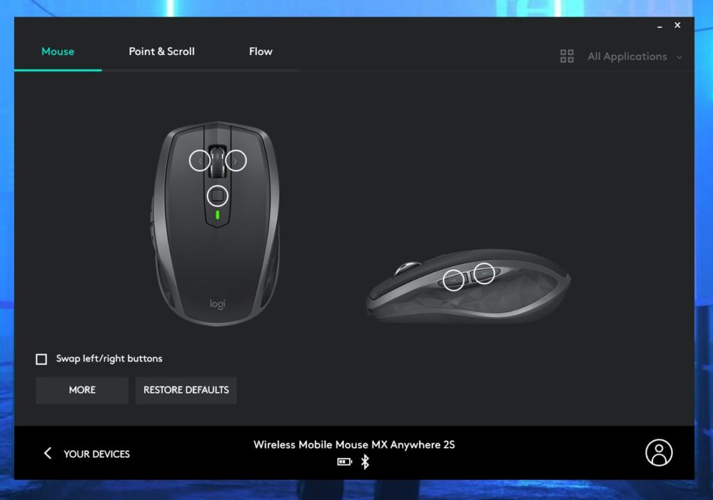 MX Anywhere 2s - Logitech Options