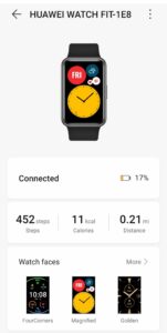 Huawei Health app Huawei Watch Fit settings scaled
