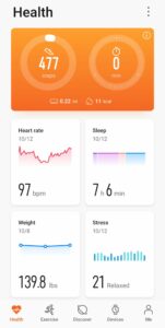 Huawei Health app main dashboard scaled