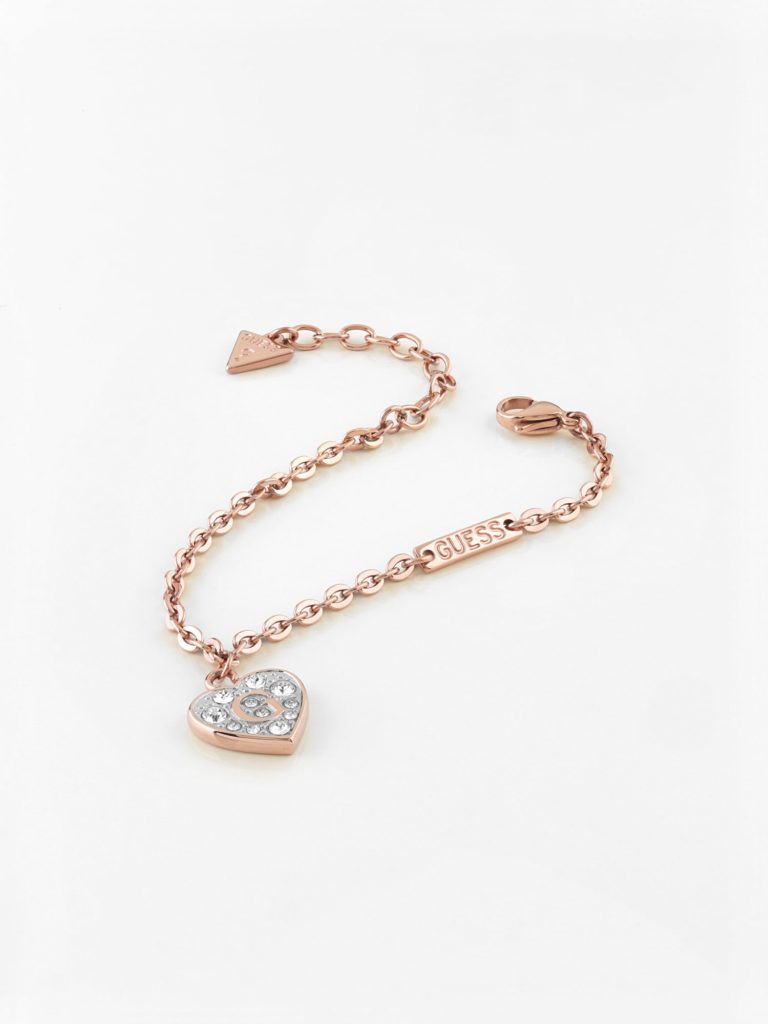 GUESS Pave G Heart Crystals Bracelet