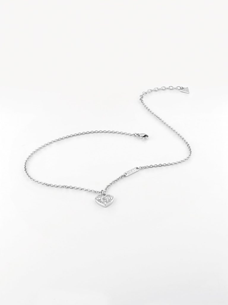 GUESS Pave G Heart Necklace