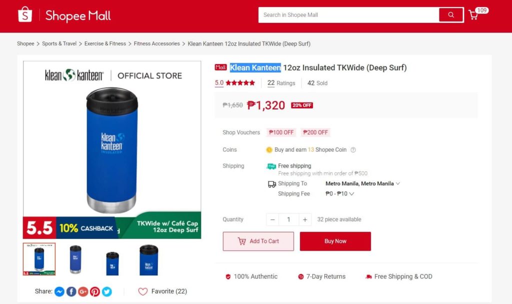 Klean Kanteen x Shopee