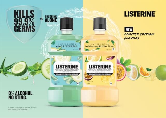 Listerine Aloe & Cucumber and Pomelo & Passion Fruit!