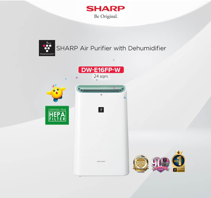 SHARP Rainy Day Solutions Plasmacluster 2-in-1 Air Purifier with Dehumidifier