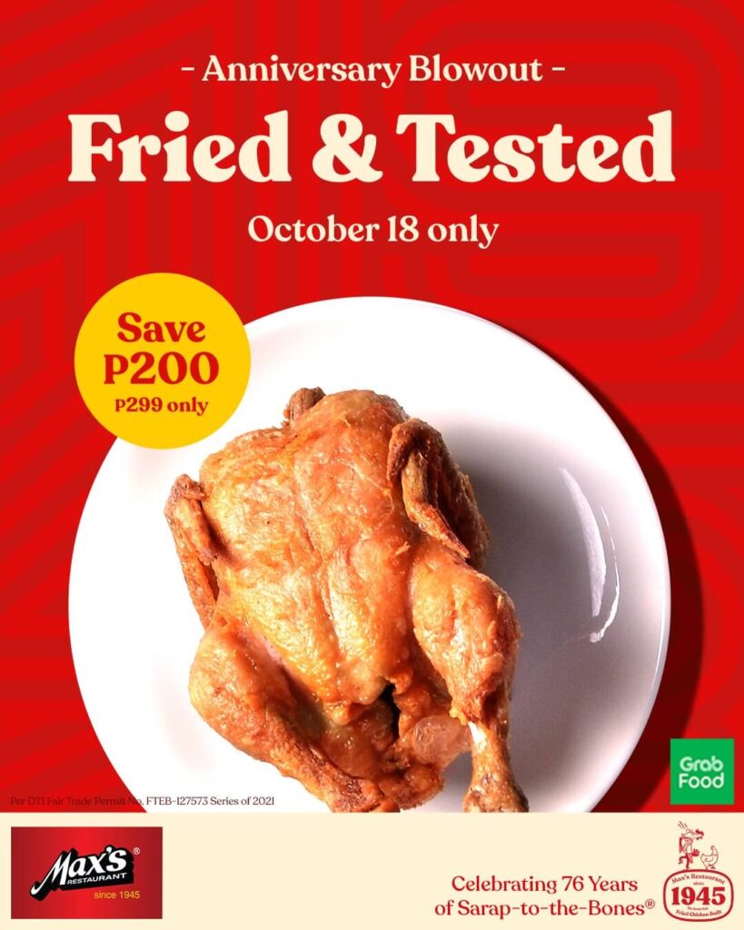 A ONE-DAY-ONLY CHICKEN BLOWOUT ON OCTOBER 18