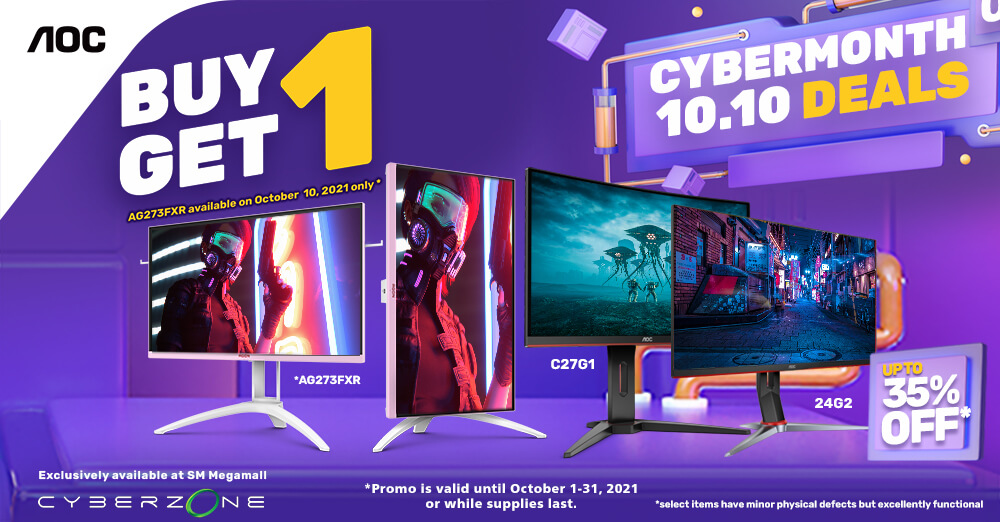 AOC Gaming Monitors at Slashed Prices in the SM Megamalls 2021 Cyber Month Gadget Sale