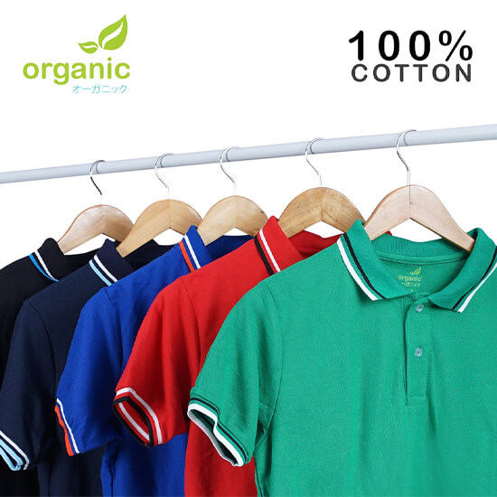 Organic Mens Pique Lined Polo Shirt Collection