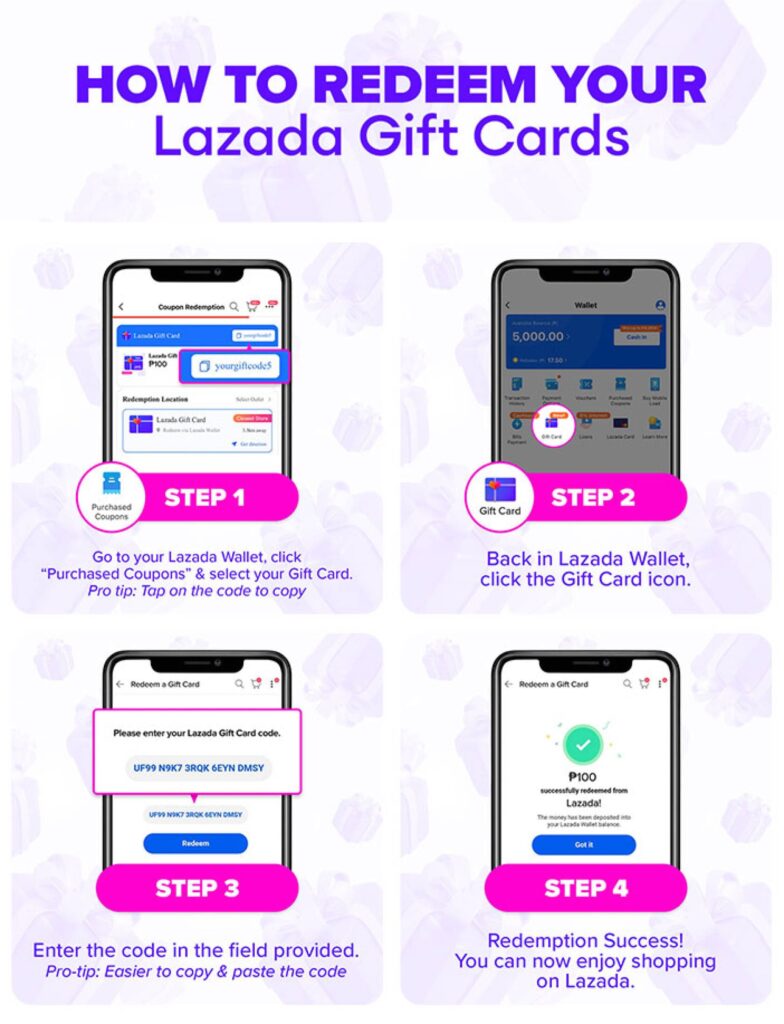 How to redeem Lazada Gift Cards
