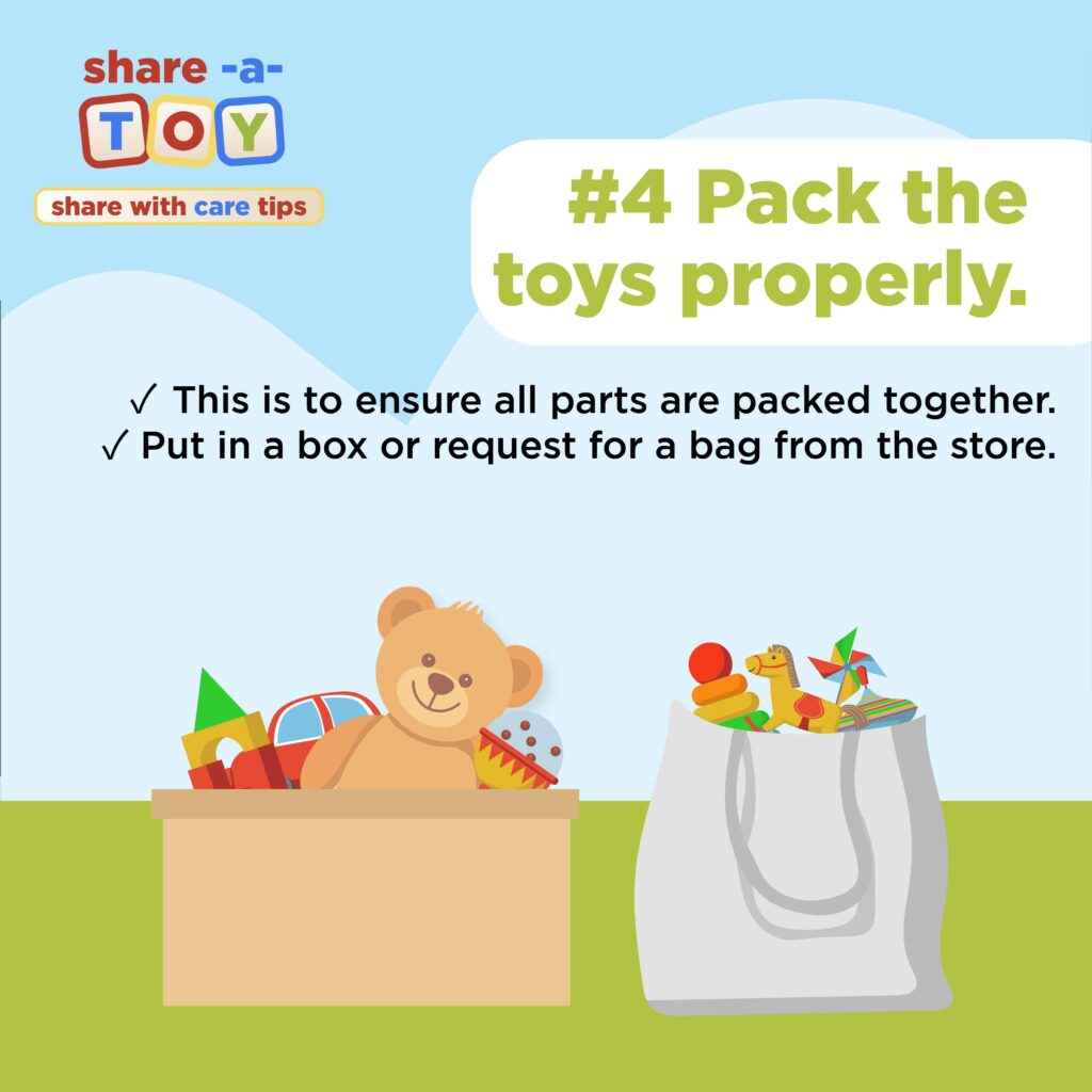 Share A Toy with Care Tips - Pack the toys properly