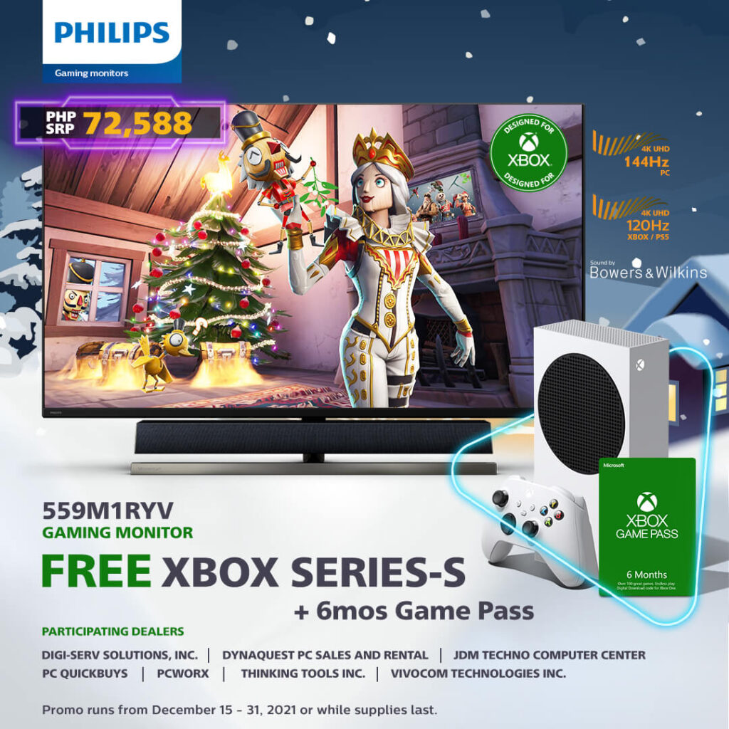 XBOX Series-S Console Bundled in with Philips Gaming Monitor Designed for Xbox in Philips Monitors Holiday Promo