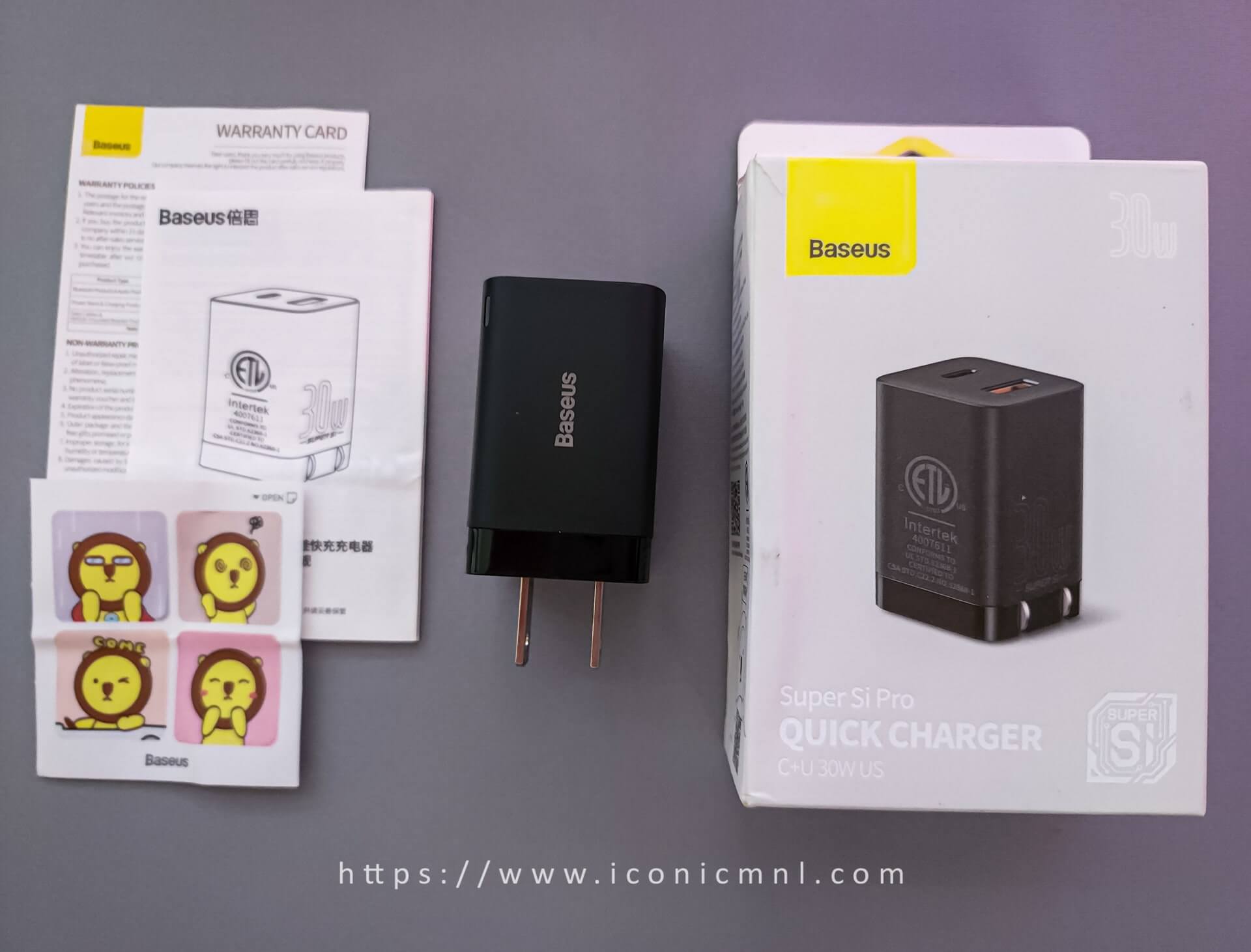 Baseus Super Si Pro Quick Charger - What's inside the box