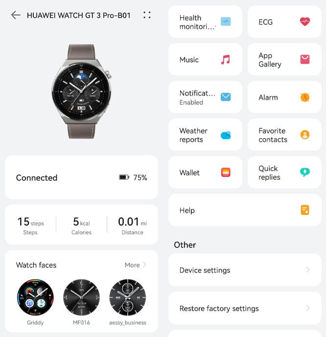 HUAWEI WATCH GT 3 Pro - Huawei Health app