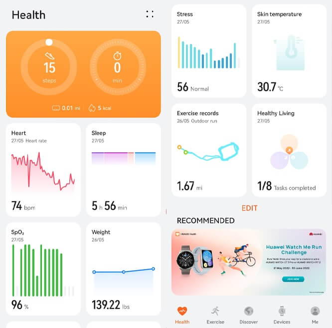 Huawei health stress online