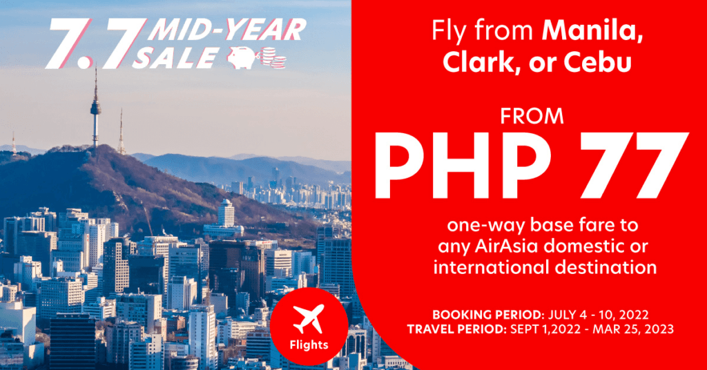 AirAsia Philippines drops base fares to as low as Php 77