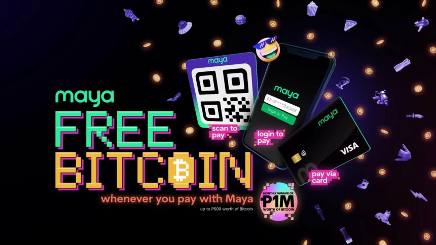 FREE BITCOIN every time you pay with Maya via Number Card or QR