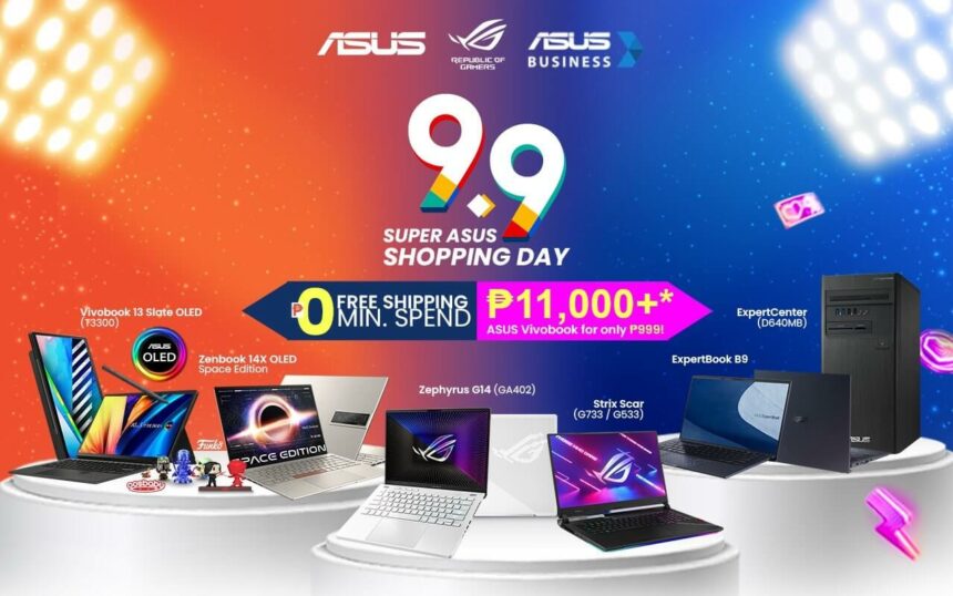 Grab an ASUS laptop for only PHP 999 during the 9.9 Mega Shopping sale on Lazada and Shopee