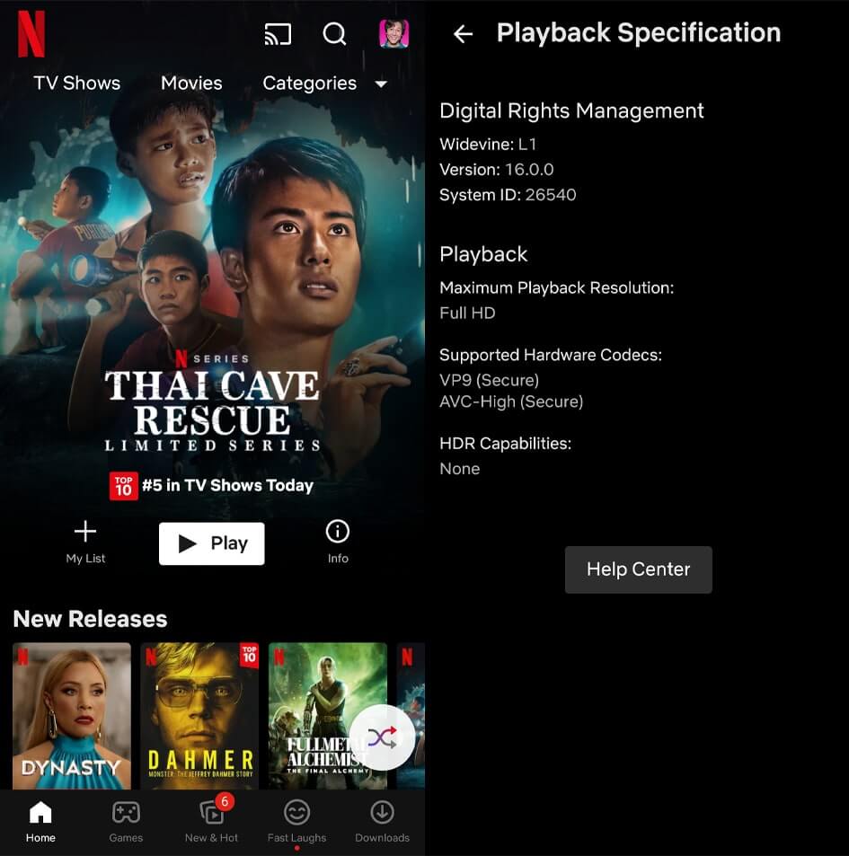 OPPO Reno8 Z 5G Netflix widevine security level