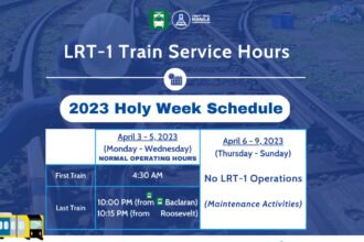 LRT 1 Holy Week 2023 Schedule