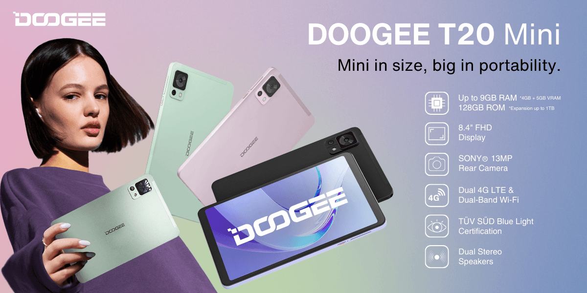 8.4-Inch Android 13 Tablet Doogee T20 Mini Launching In August