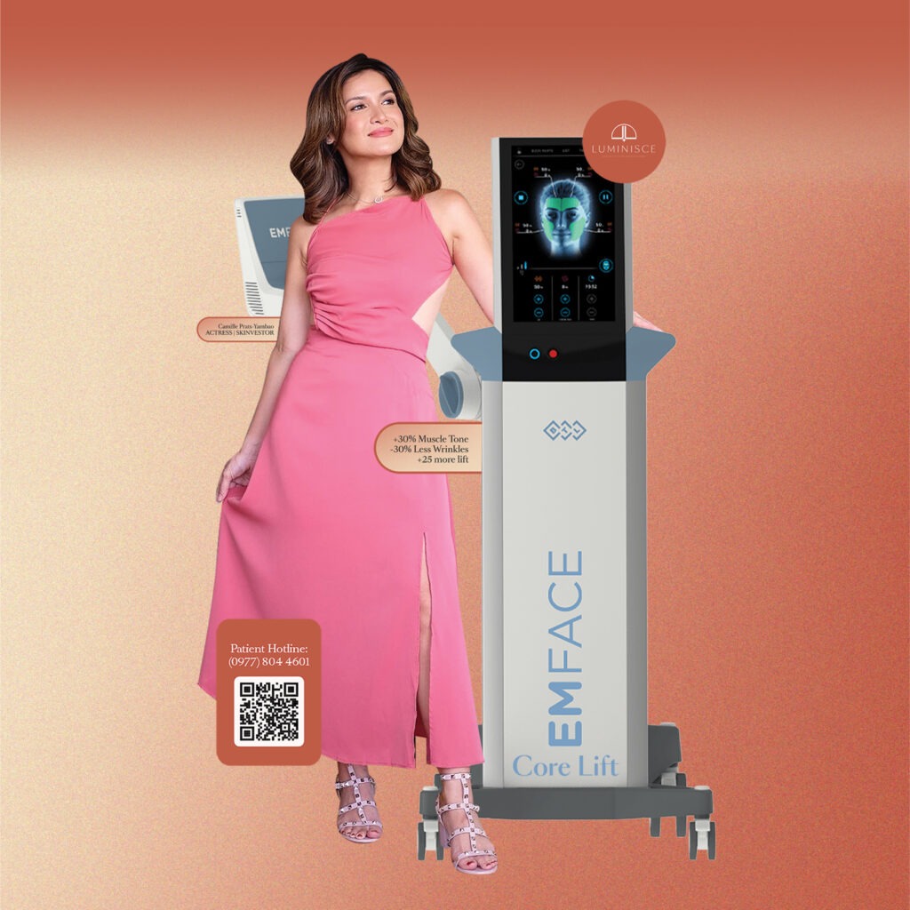 Camille Prats with the EMFACE machine