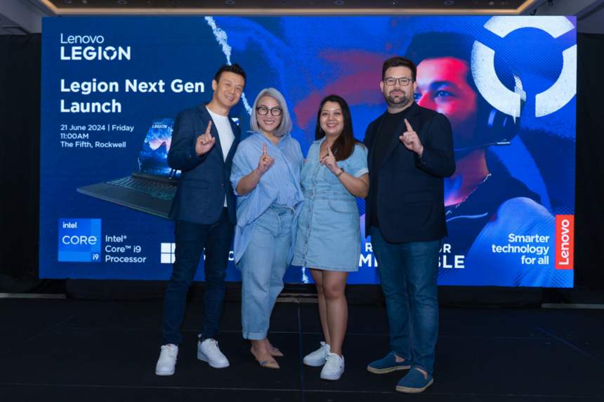 L to R Clifford Chong AP Gaming Category Manager Lenovo Asia Pacific Charlotte Koa Consumer Segment Lead Trippy Padilla Consumer Marketing Manager Mario Carmona AP Gaming Marketing Lead