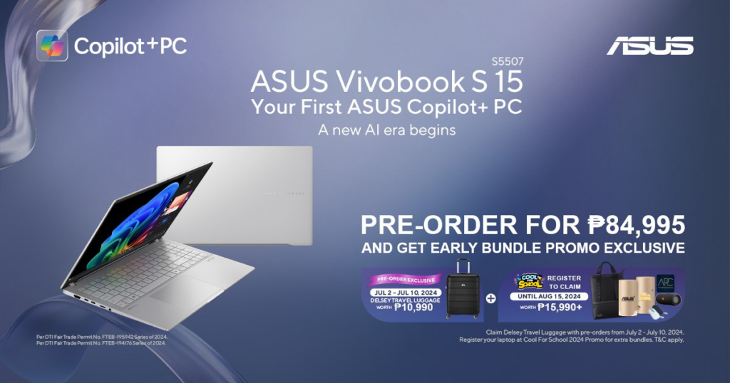 Pre-Order the ASUS Vivobook S 15 Copilot+ PC in the Philippines