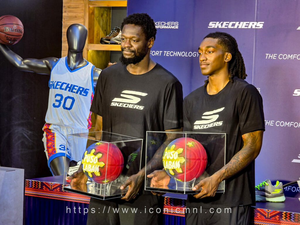 NBA stars Terance Mann and Julius Randle at the media conference in Shangri La The Fort