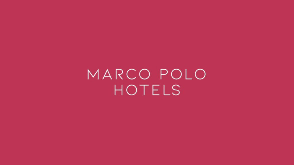 Magenta with white Marco Polo Hotels logo