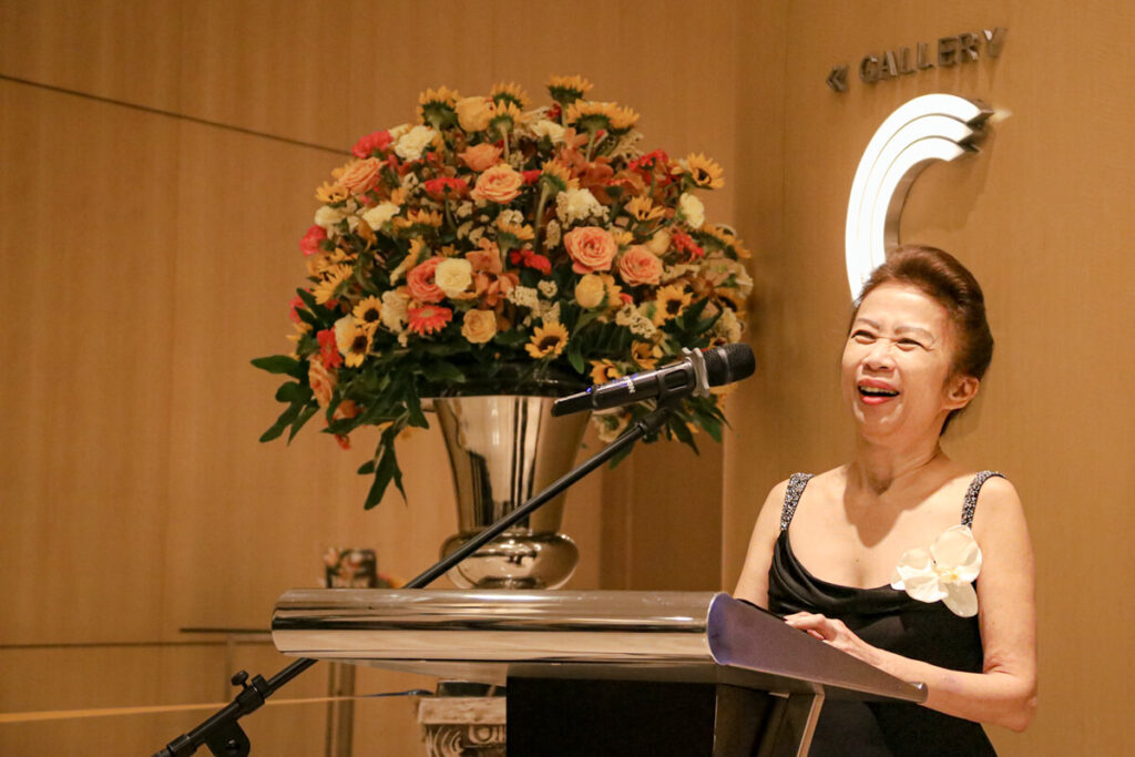 Balade Art Exhibit by Stella Rojas at Conrad Manila Featured Artist Stella Rojas During Her Speech