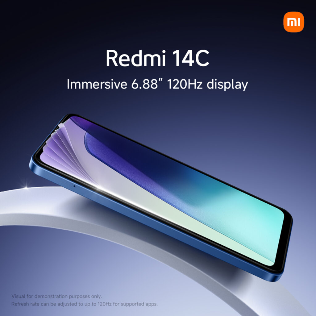 Redmi 14C - Immersive 6.88 inch 120Hz display