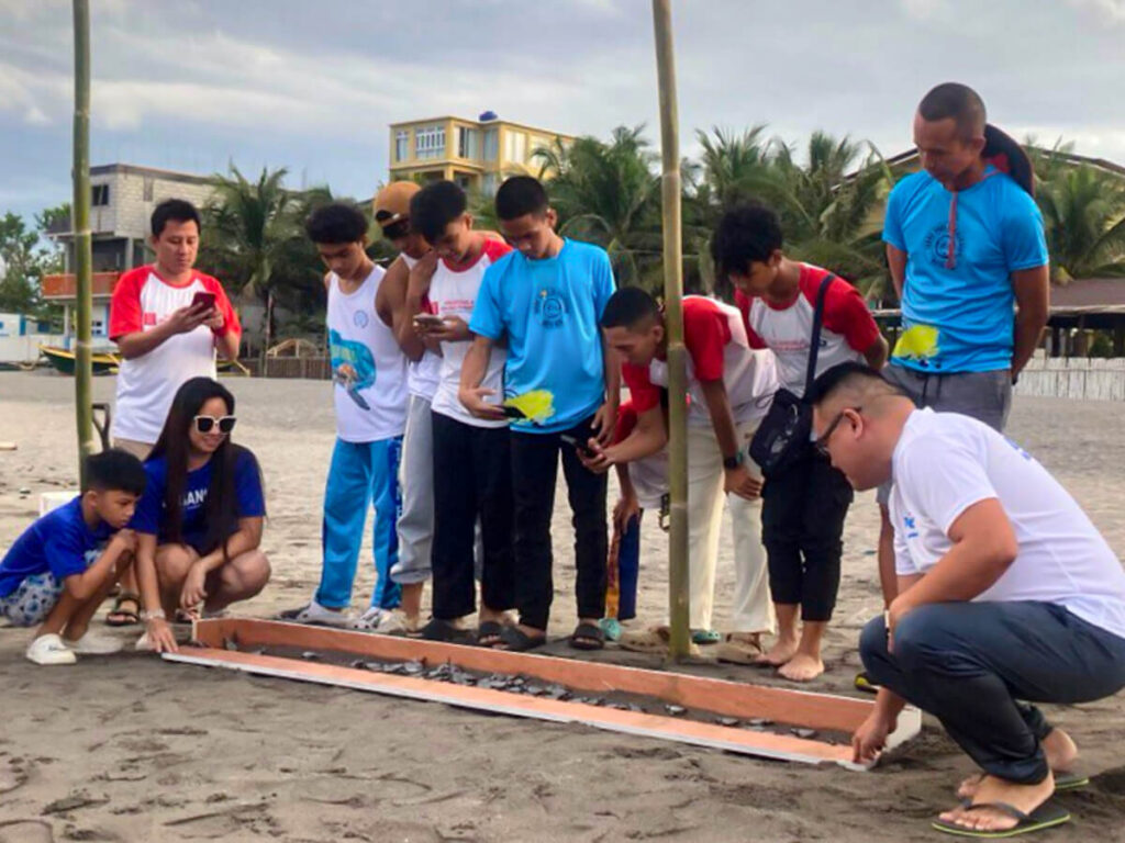 Beko helped release baby pawikans into the sea