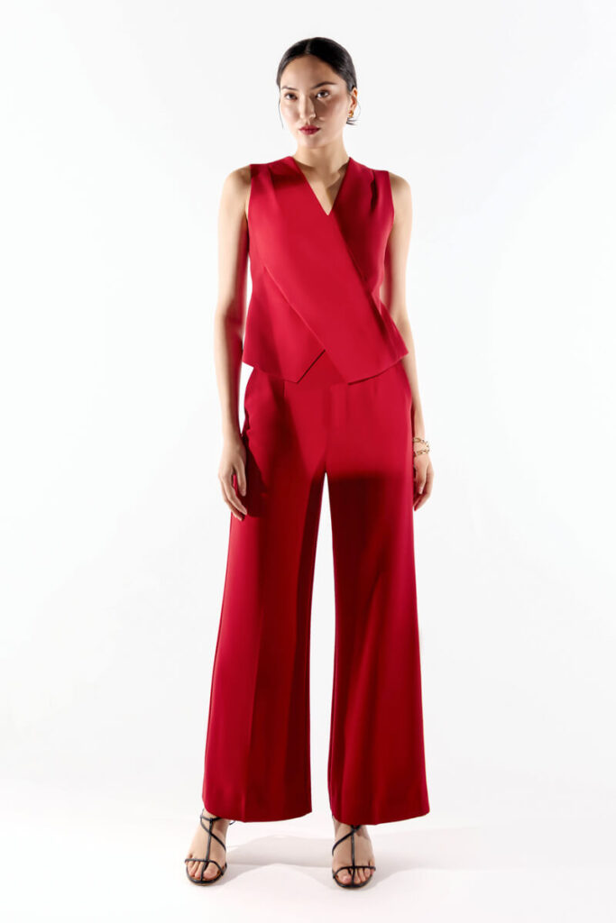 Love Bonito Festive Collection Mae Tailored Cross Over Top Leggy™ Yuna Super High Waist Tailored Pants