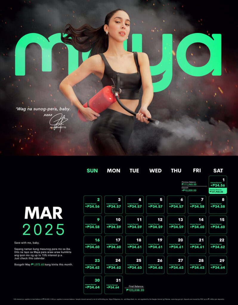 Maya Savings Calendar Julia Barretto