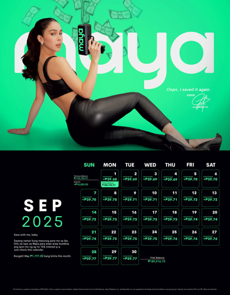 Maya Savings Calendar Julia Barretto