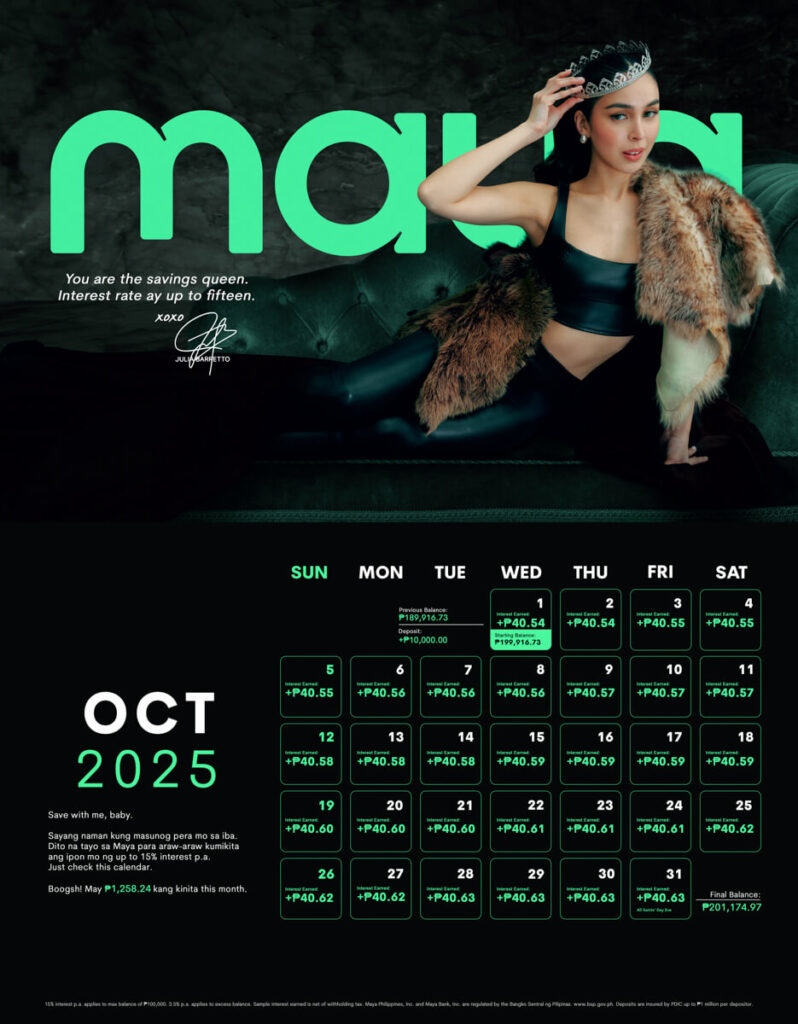 Maya Savings Calendar Julia Barretto