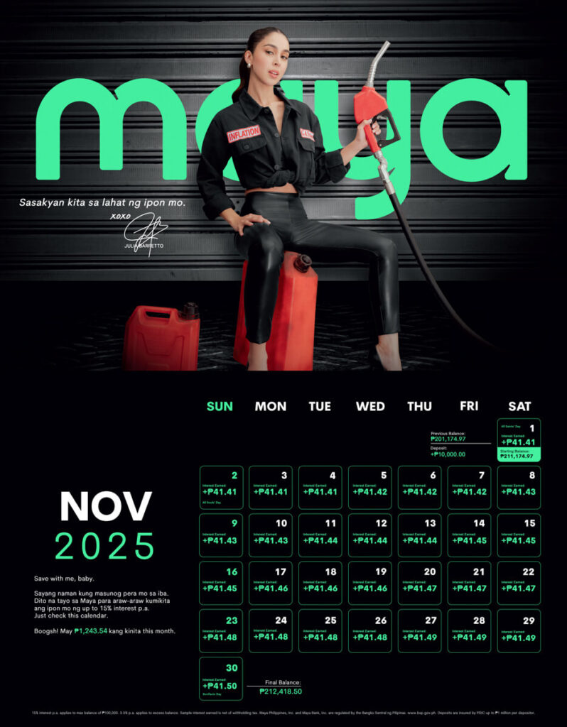 Maya Savings Calendar Julia Barretto