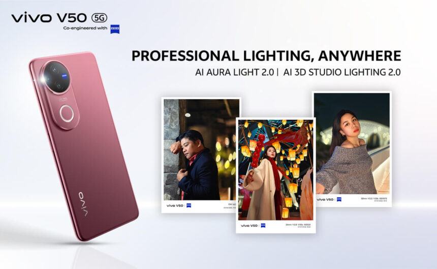 Add a touch of lighting drama to every shot with vivo V50’s AI Aura Light 2.0
