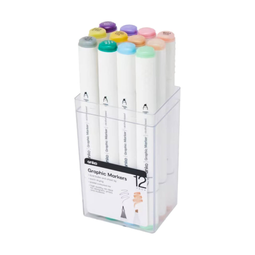 Anko Mother’s Day Pack Dual Tip Graphic Markers Pastel