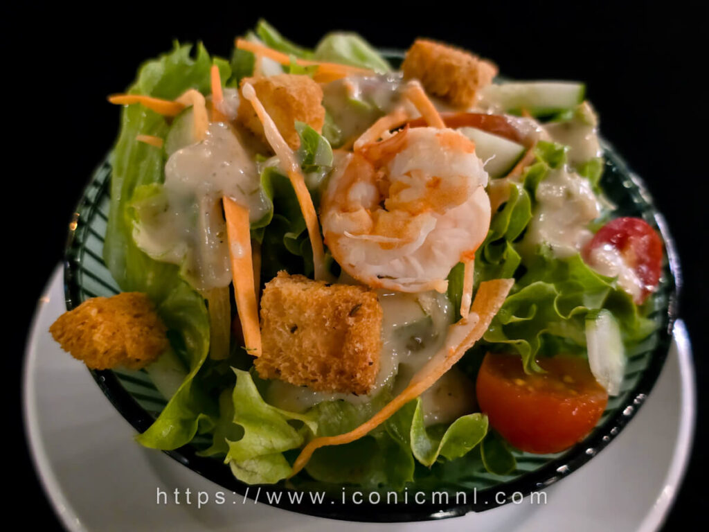 Culinary Delights at I’M Hotel Osteria M Mixed Seasonal Greens with Fresh Prawns and Croutons