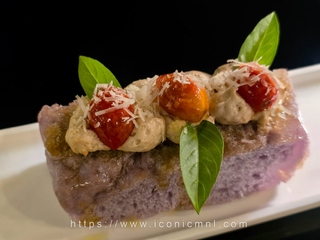 Culinary Delights at I’M Hotel Osteria M Ube Focaccia Bruschetta