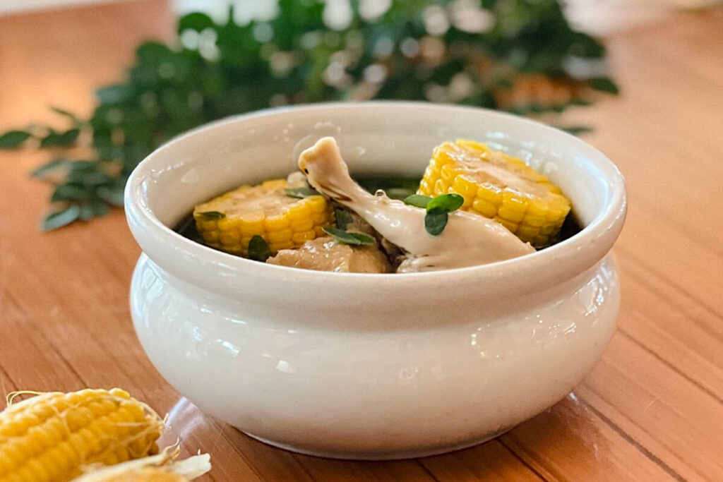 Locally Sourced Sustainably Served Pico de Loro Cove Celebrates Sustainable Gastronomy Day Corn and Malunggay Chicken Soup