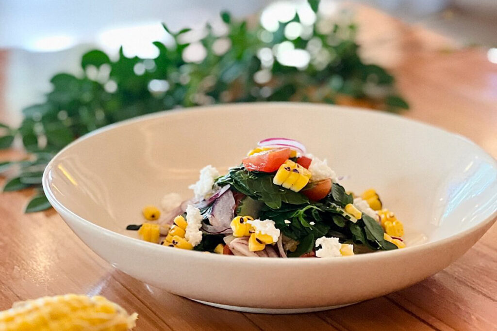 Locally Sourced Sustainably Served Pico de Loro Cove Celebrates Sustainable Gastronomy Day Corn and Malunggay Salad