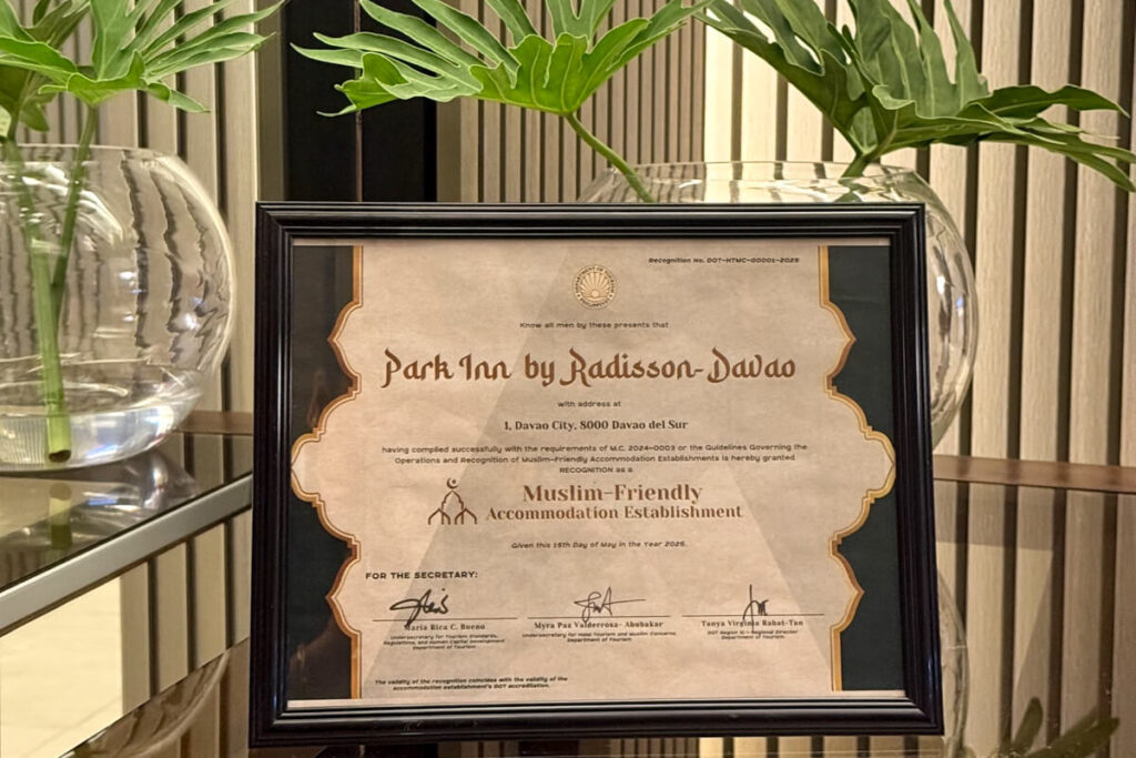 Park Inn by Radisson Davao First DOT Accredited Muslim Friendly Hotel in Davao Region