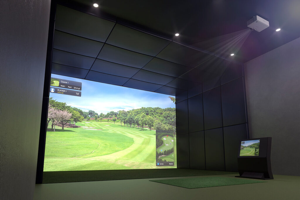 EB-L690SE model in a golf simulation setup