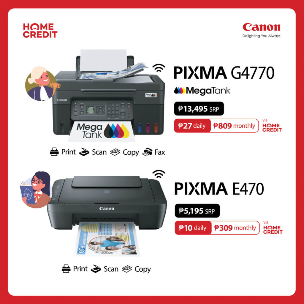 Canon Pixma G4770 and E470