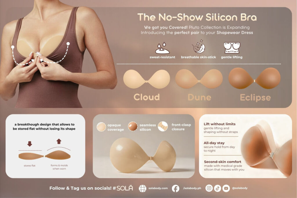 SOLÁ Expands the Pluto Collection with the No-Show Silicon Bra - Product Card